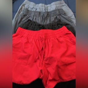 Women's Casual Shorts Set - Red, Black, and Gray